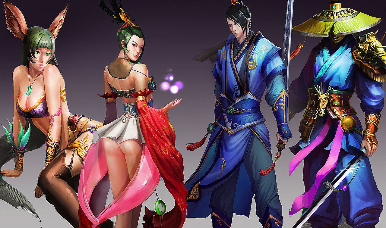 古风角色练习（图ZNTk3NTM3MzY=） - 游戏原画 - 站酷设计师凯撒帝帝原创素材 - 站酷ZCOOL