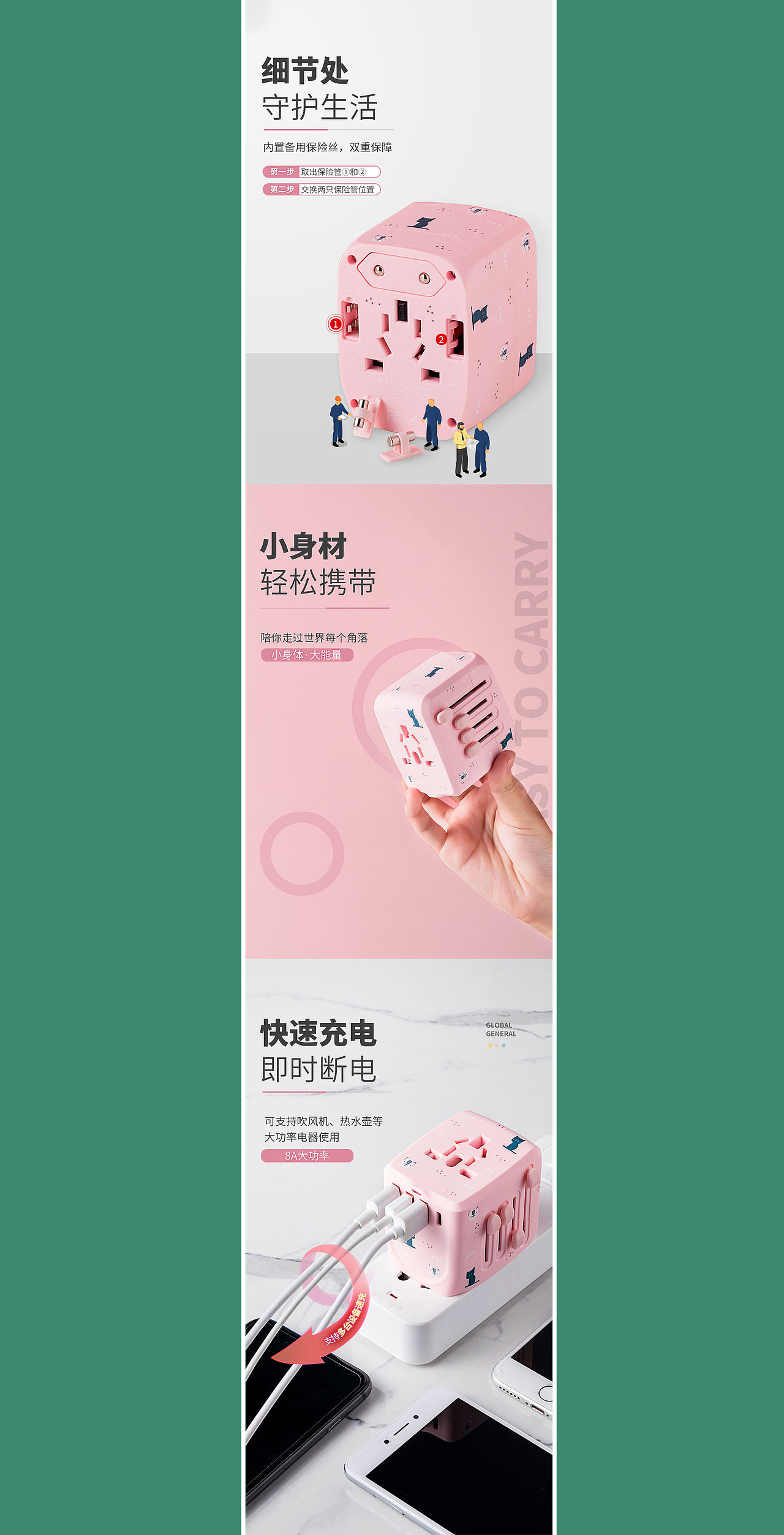 旅行插头详情页策划以及设计
