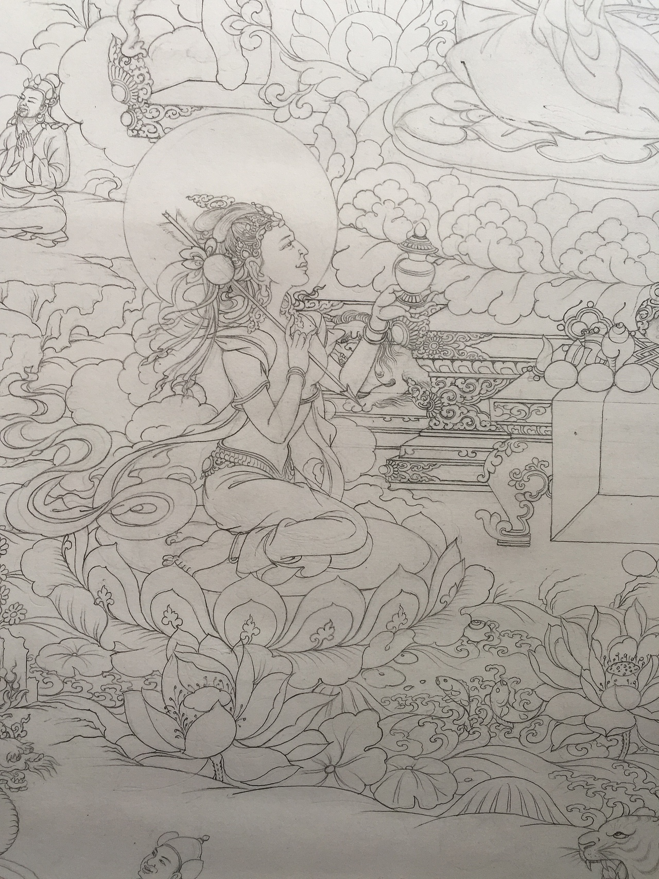 莲花生大师 铅笔画（图ZMTIwNzA4MTI0） - 绘画 - 站酷设计师巴玛泽仁原创素材 - 站酷ZCOOL