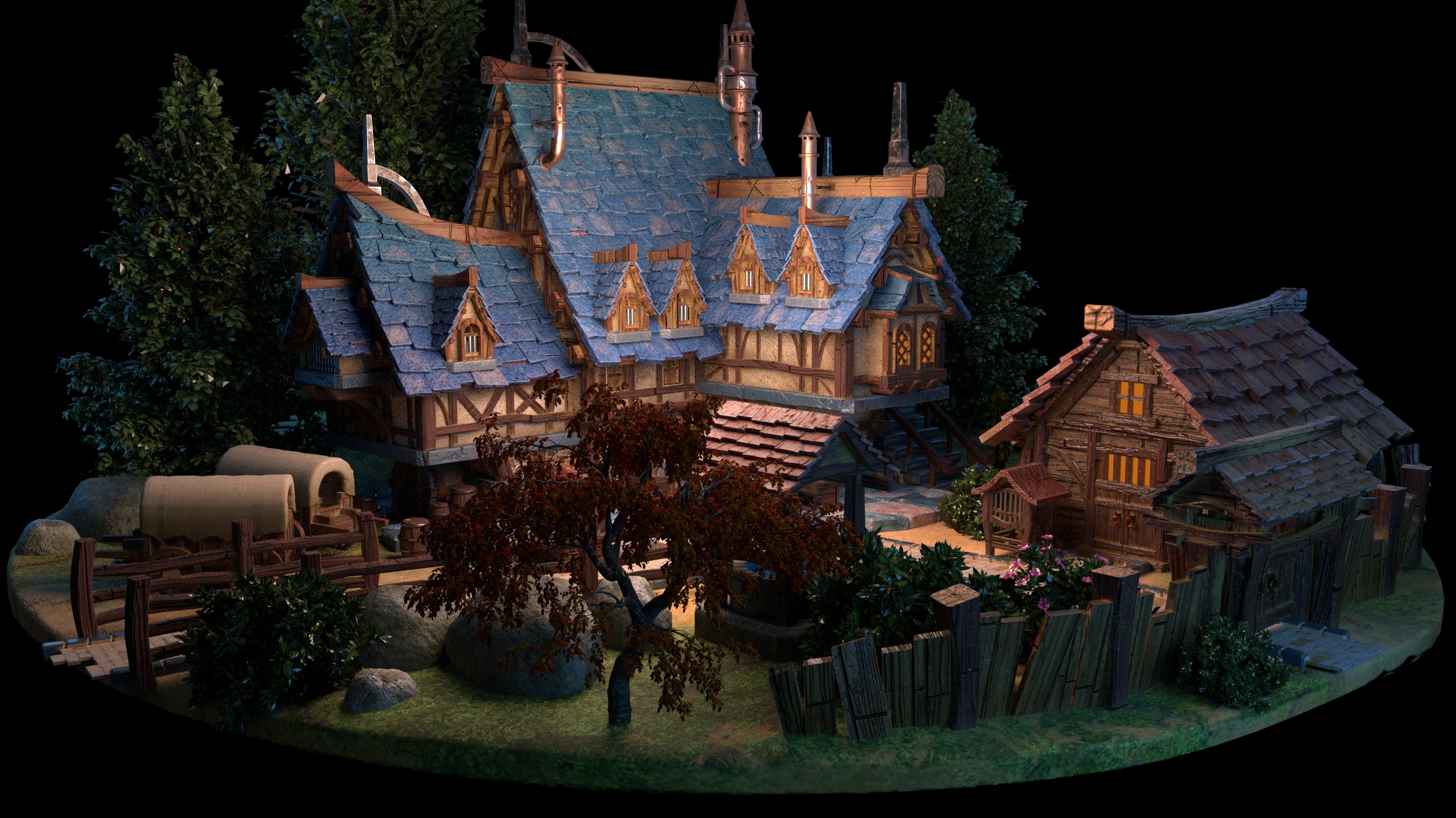 欧式小筑|三维|场景|tsar250 - 原创作品 - 站酷 (zcool)