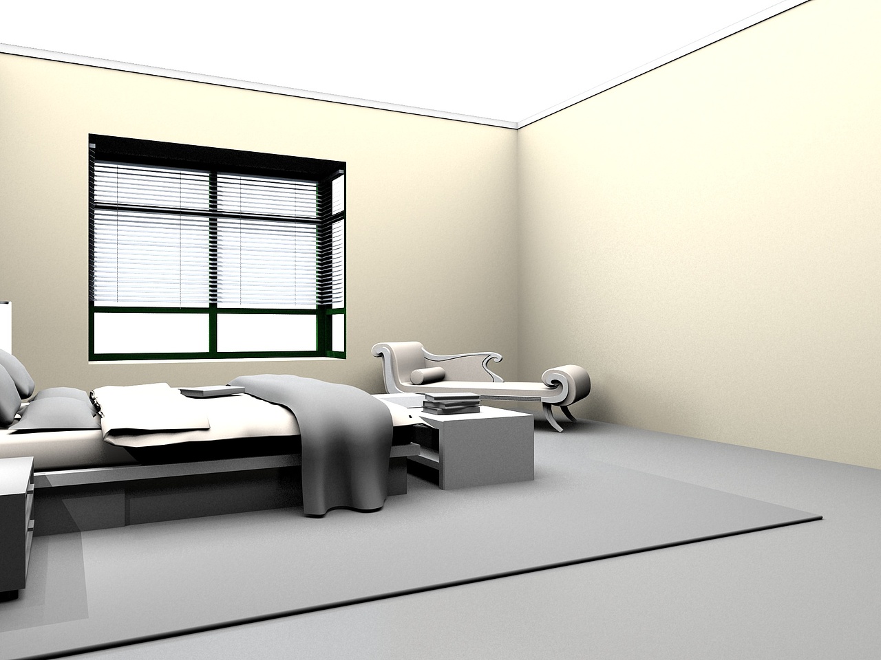 简单卧室渲染图练习