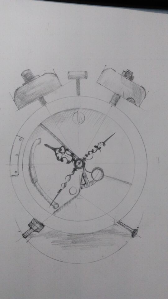 钟表结构素描图片