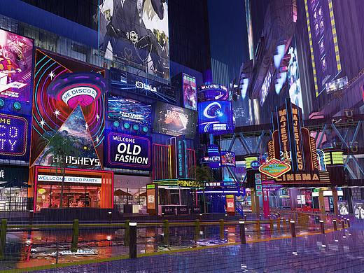 赛博朋克商业街区