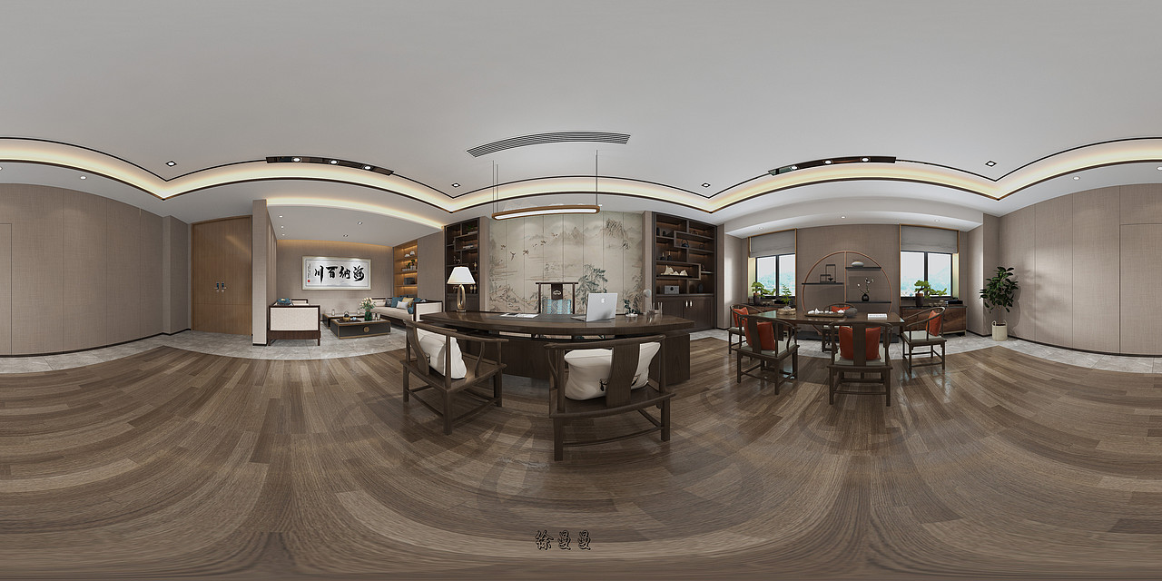 新中式办公室,高雅贵气!