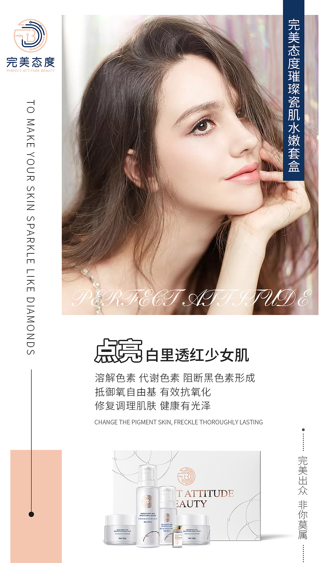 医美护肤品套盒祛斑抗衰海报