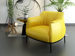3D 北欧 沙发单人位