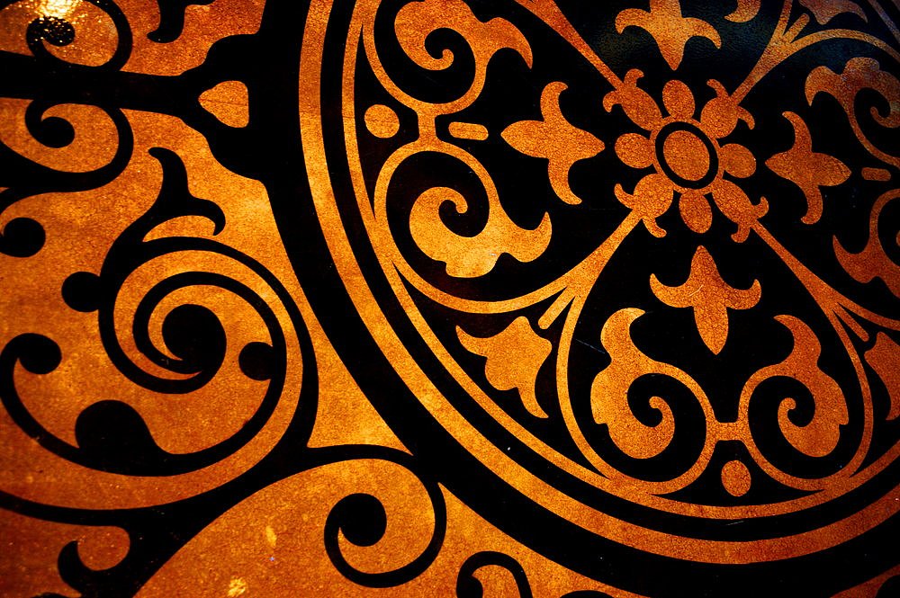 餐厅空间设计-餐厅镂花着色混凝土地坪