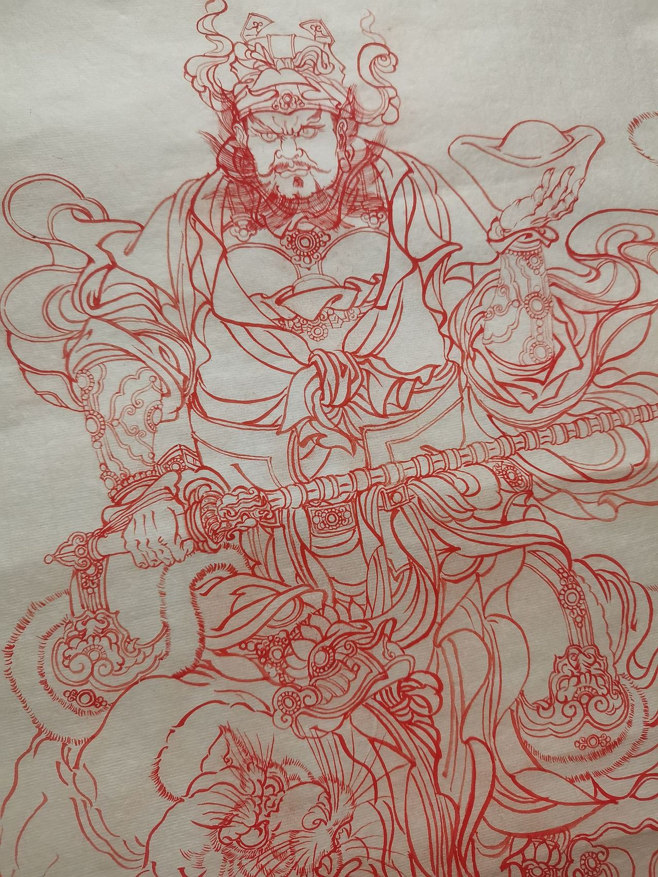 仿李云中老师朱砂恭绘公明哥哥（图ZMzUyNjk3NzY4） - 绘画 - 站酷设计师301064844原创素材 - 站酷ZCOOL