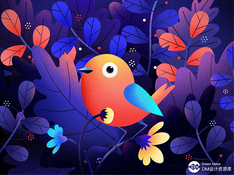 【23期】ps顶级噪点风格插画教程,大神教你巧用笔刷