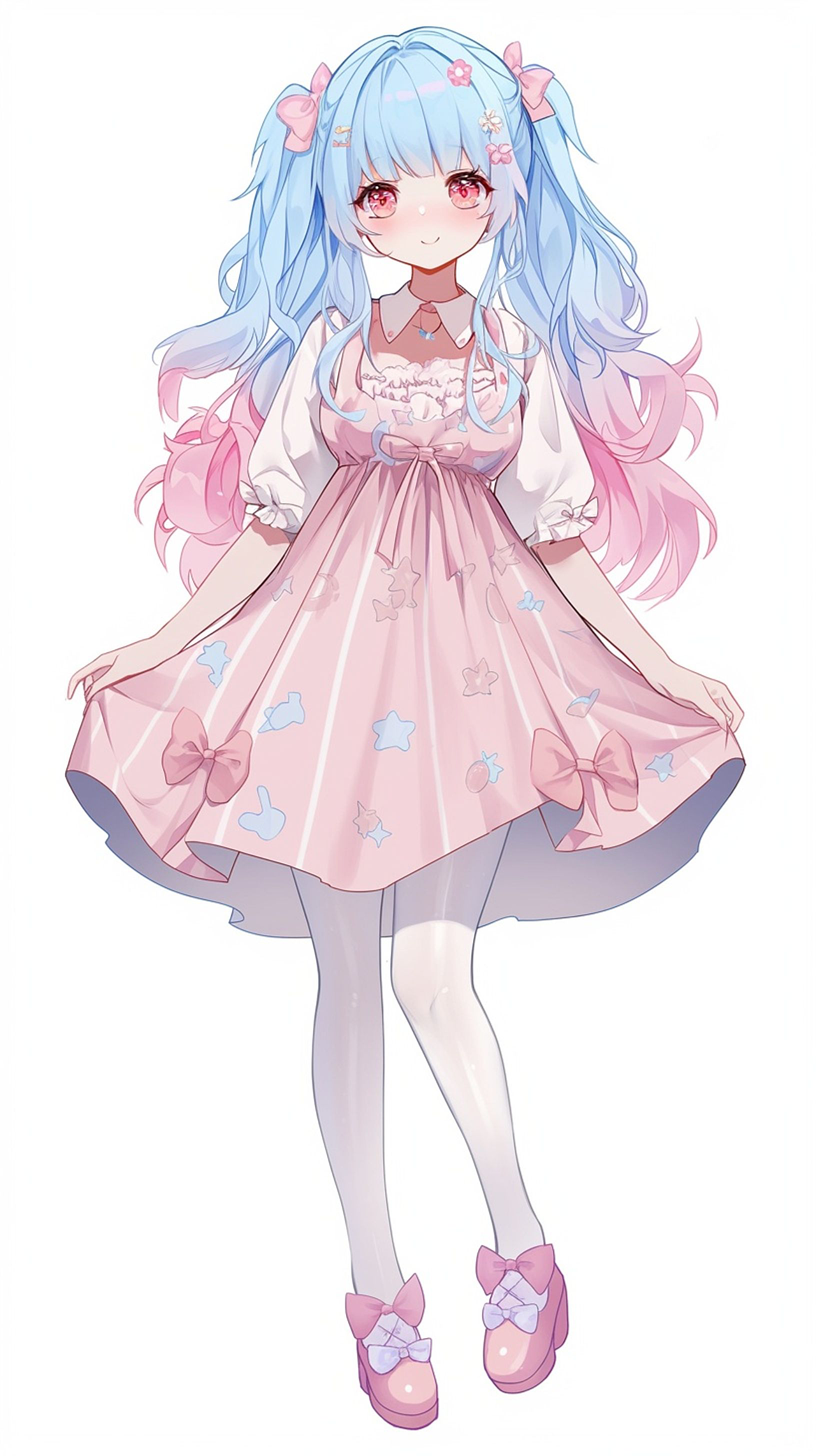 甜美少女粉藍色系貼紙～（圖ZMzcyODk2MzUy） - AI作品 - 站酷設計師舞蘭逍原創(chuàng)素材 - 站酷ZCOOL