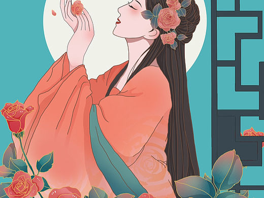 国风插画（个人主页-ZNjI3MTYzODQ=） - 商业插画 - 站酷设计师舒舒啊舒舒原创素材 - 站酷ZCOOL