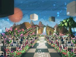 ps婚礼电脑手绘-象棋城堡