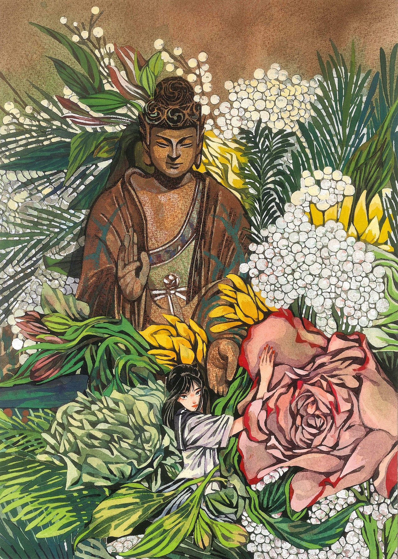 敦煌遗梦（图ZMTMwNjQ2Mjc2） - 商业插画 - 站酷设计师找不到地址的月白原创素材 - 站酷ZCOOL