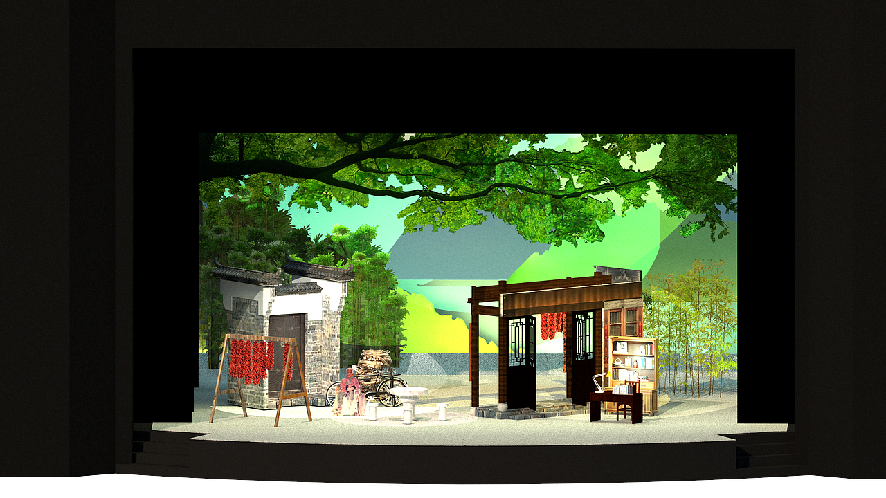 舞美设计益阳花鼓戏明月初心