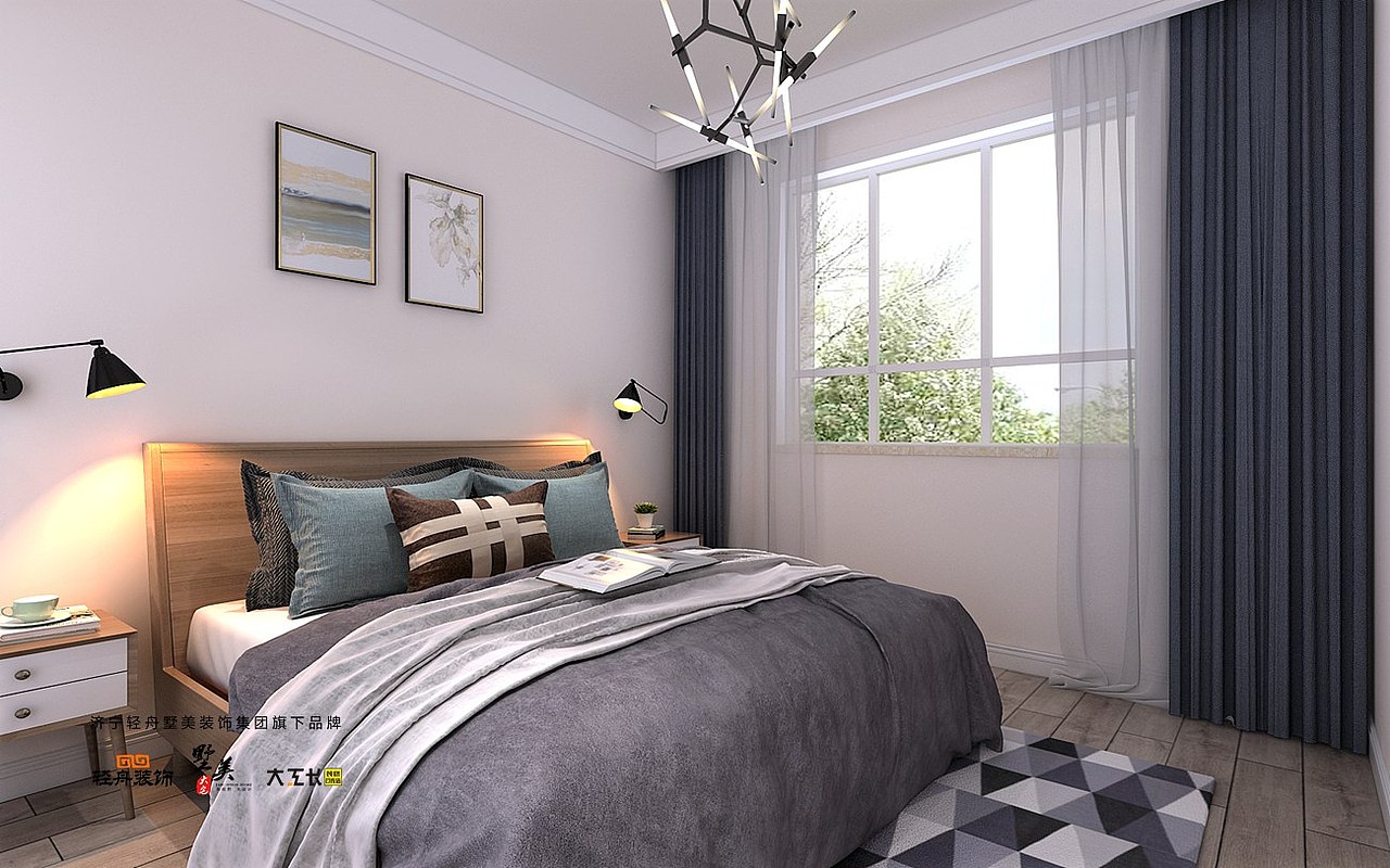 济宁鲁商运河公馆23号楼89平米北欧风格装修设计方案