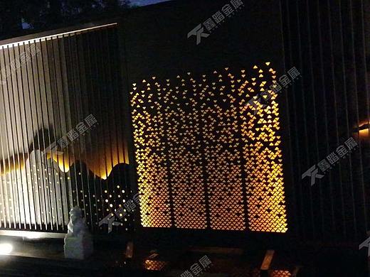 园林灯光景墙  发光不锈钢造型装饰背景墙