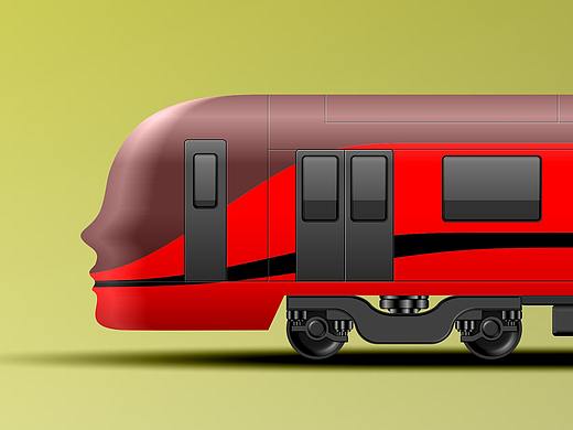 一组轨道车辆效果图