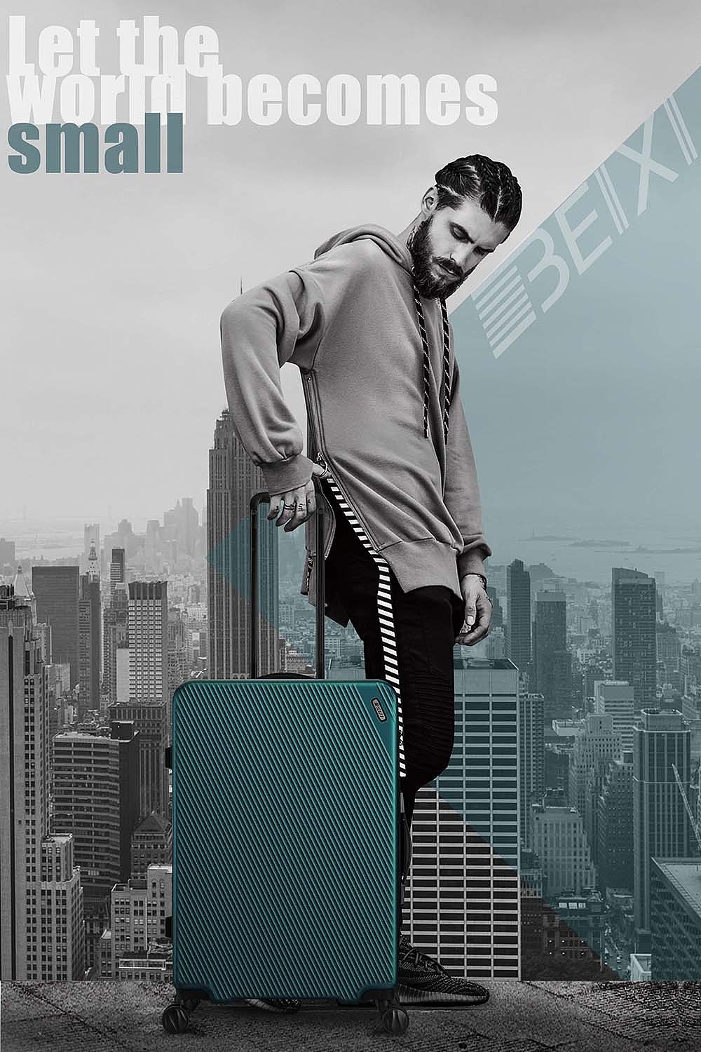 拉杆箱模特旅行箱产品拍摄/画册吊牌设计/影拓文化木头