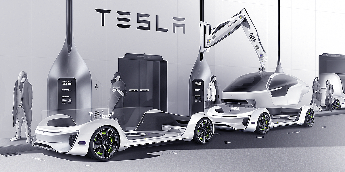 Tesla Pod特斯拉模块化交通物流自主电动平台（转）