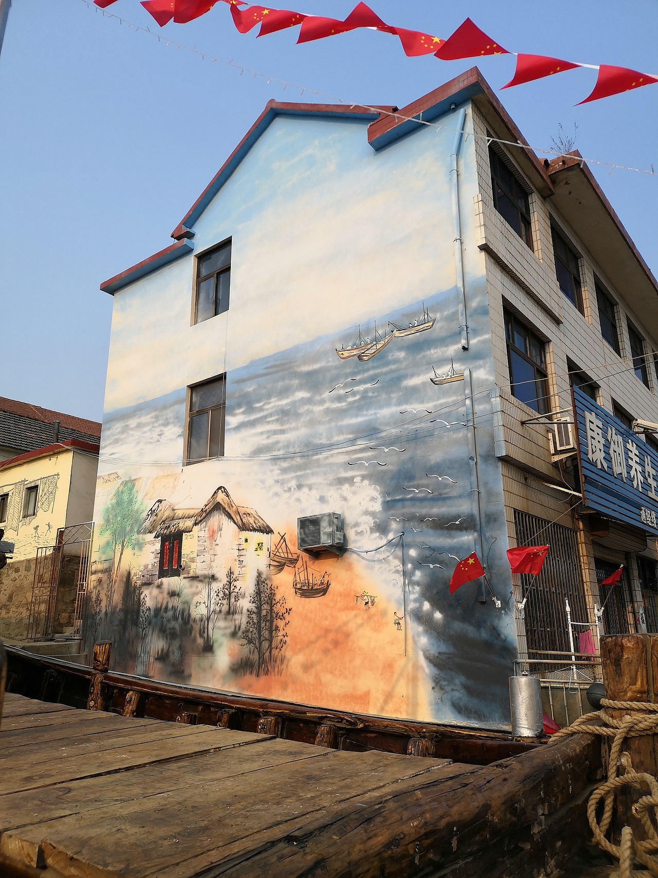 日照文化墙壁画,手绘墙,幼儿园彩绘,墙体彩绘,景观