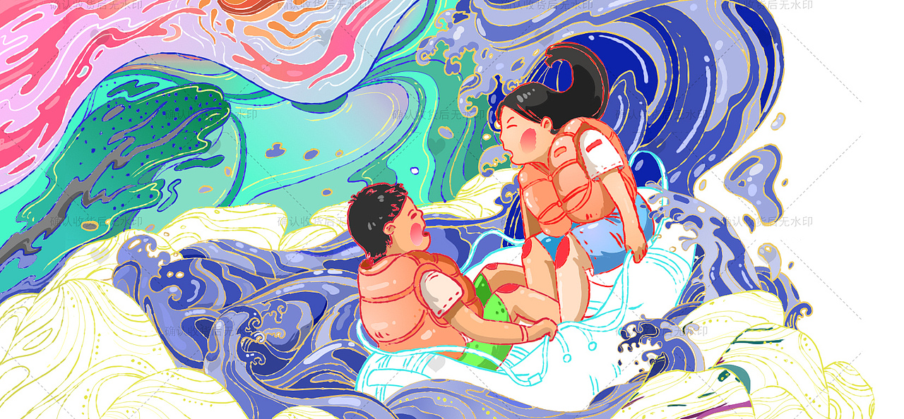 浙北漂流门票插画部分（图ZMjU4MjUwODE2） - 商业插画 - 站酷设计师HEFANGKII原创素材 - 站酷ZCOOL