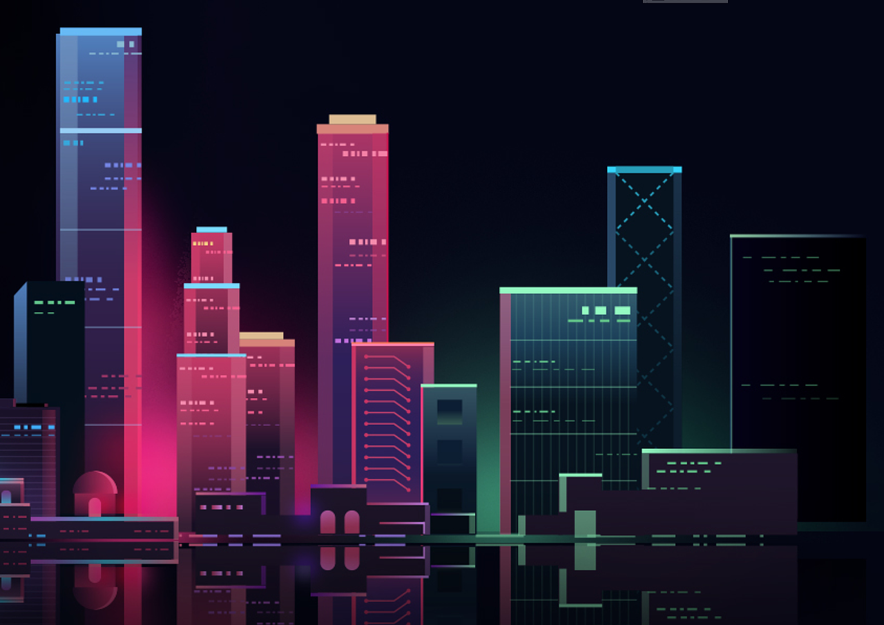 AI插画--夜晚都市
