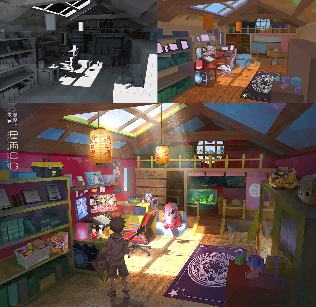 2020暑期场景室内设计作品步骤_星雨cg艺术中心-站酷zcool