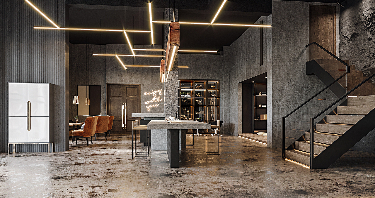 黑色工业风工装会所