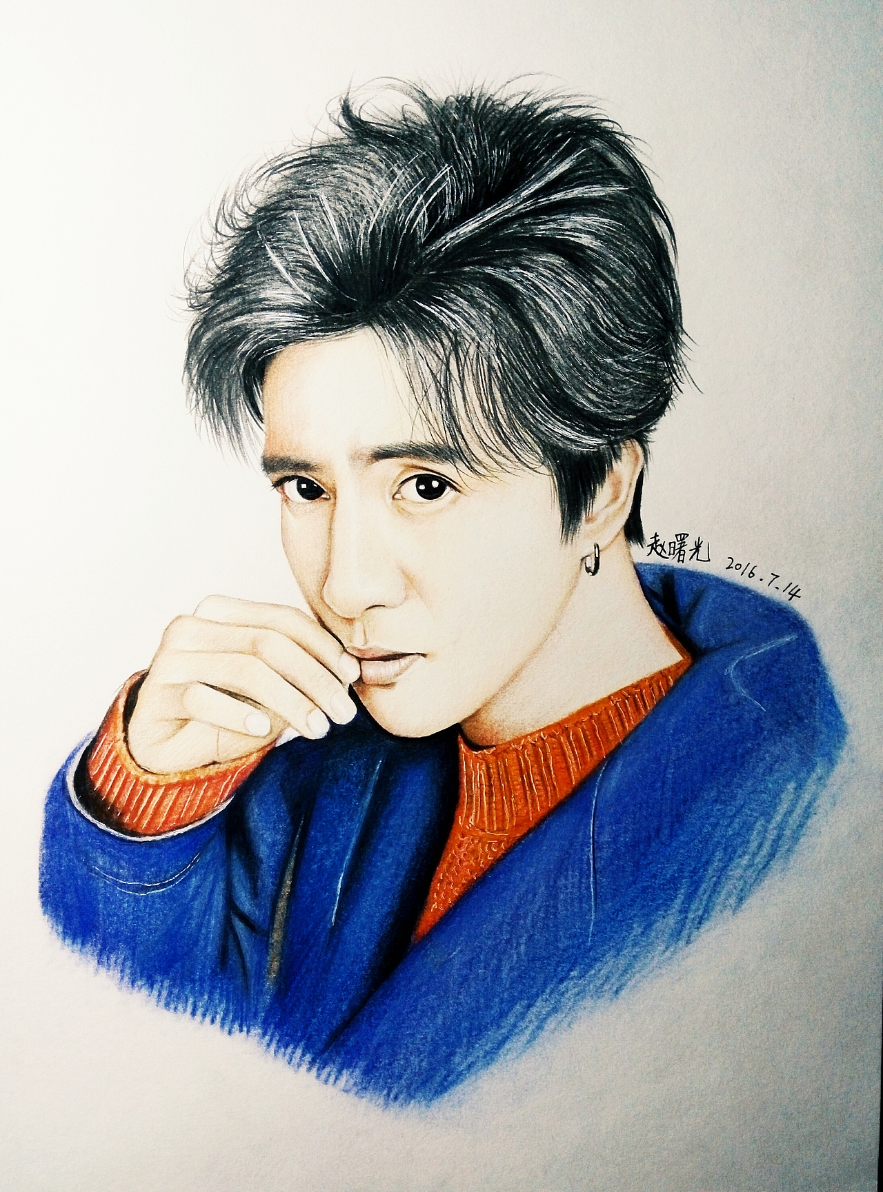 手绘薛之谦彩铅肖像（图ZNTUxMjkwMjQ=） - 绘画 - 站酷设计师曙光的画原创素材 - 站酷ZCOOL