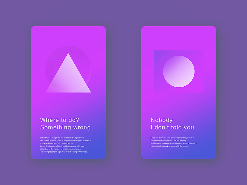 渐变风界面练习（图ZNjA4NzgyNzY=） - APP界面 - 站酷设计师可尼基哇原创素材 - 站酷ZCOOL