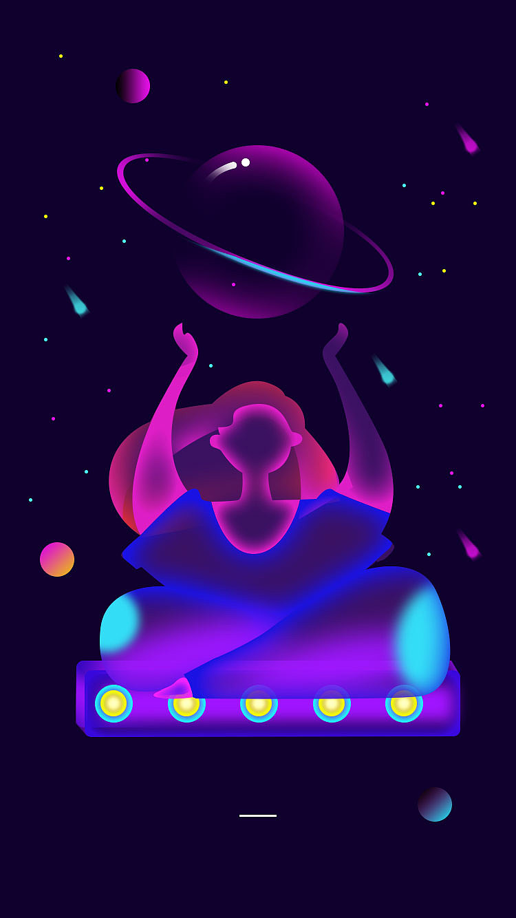 夜空中渐变动物的绘画-h5海报绘画（图ZMTE0MjY3Njky） - 海报 - 站酷设计师高斌UXD原创素材 - 站酷ZCOOL