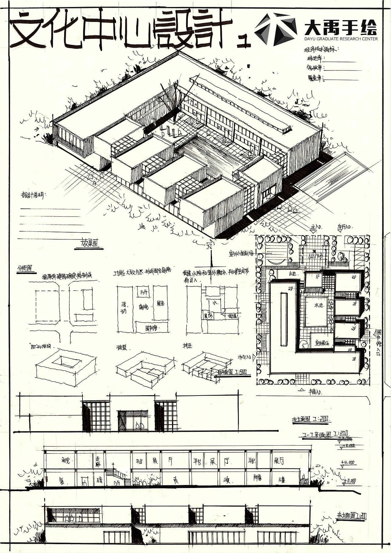 大禹手绘建筑快题作品欣赏（图ZMjE0MTgxMzk2） - 建筑设计 - 站酷设计师大禹手绘原创素材 - 站酷ZCOOL