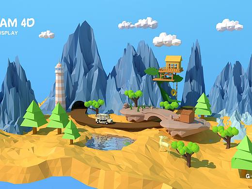 低面海报C4D