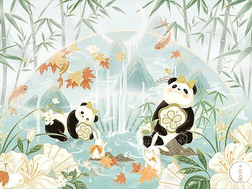 十三余主视觉插画-扇子系列