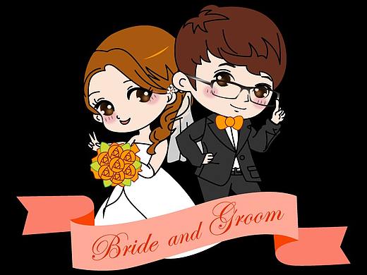 新郎新娘新人卡通婚礼小人