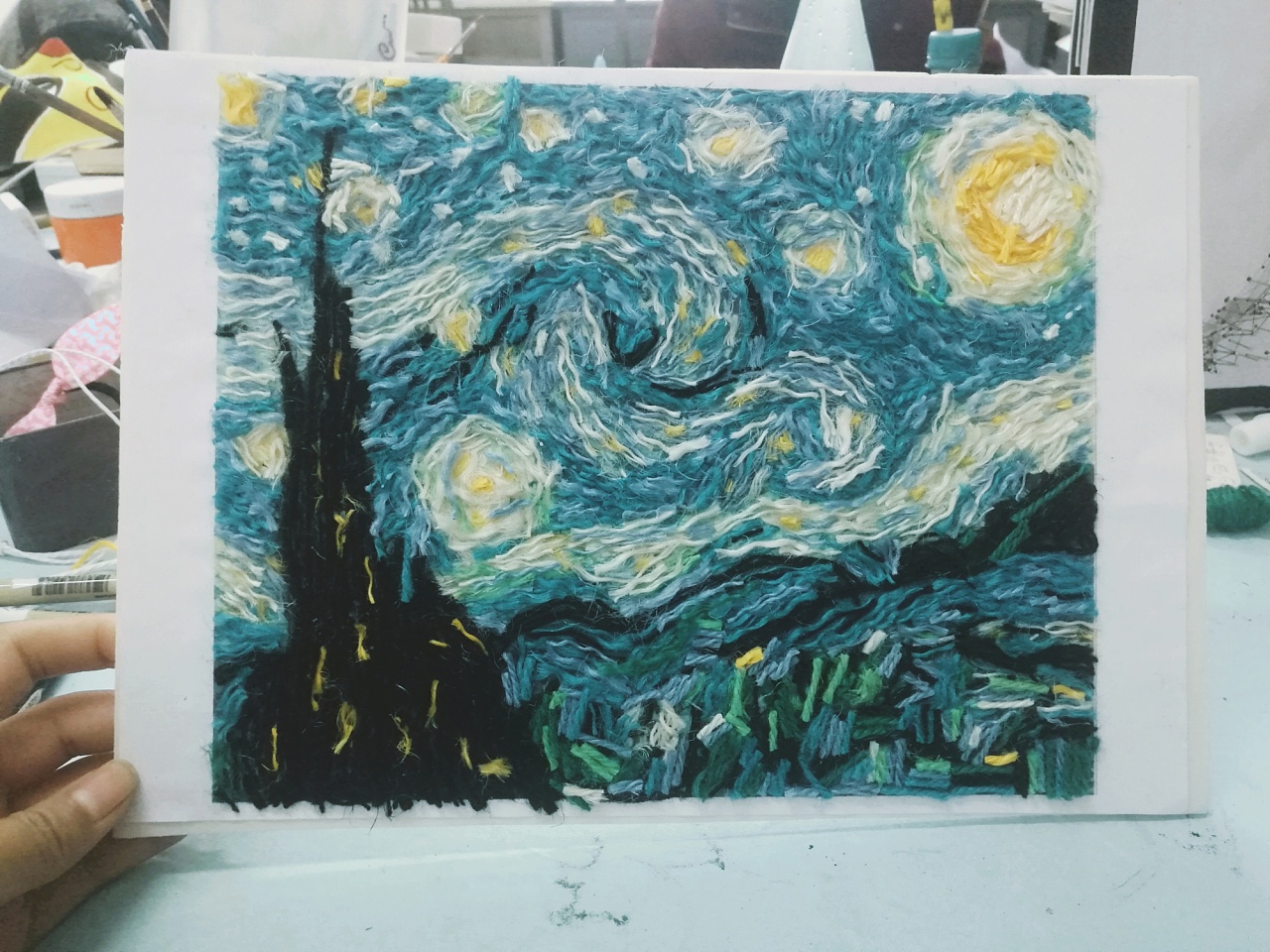 毛线织的星月夜