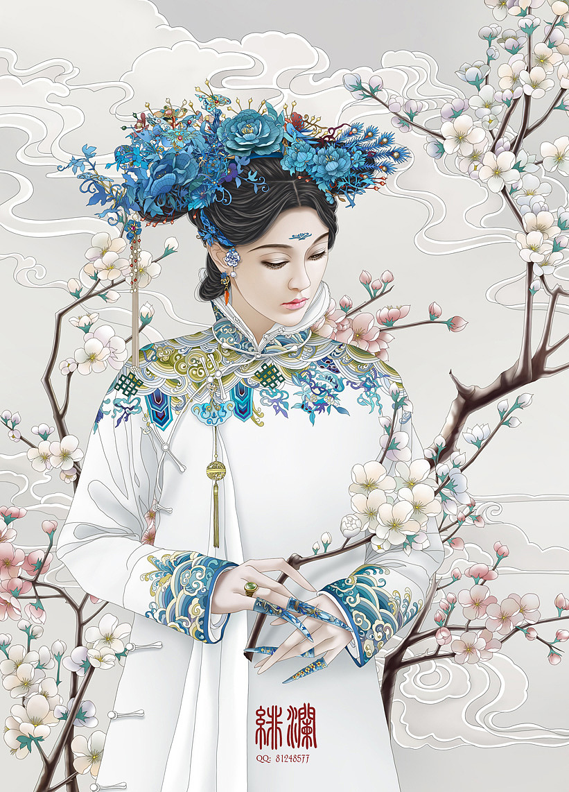 如懿传--乌拉那拉·如懿（图ZMTI1NjM4NDI0） - 商业插画 - 站酷设计师插画师绯澜原创素材 - 站酷ZCOOL