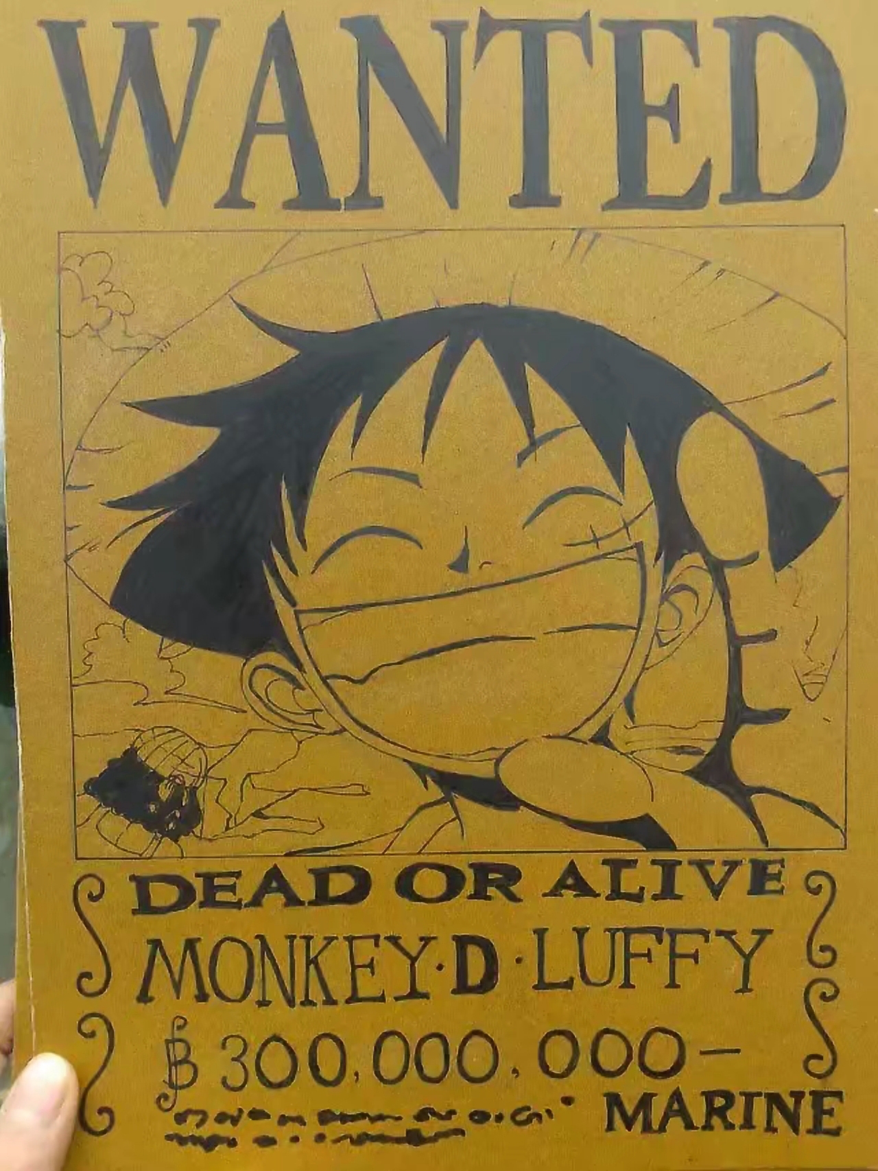 手绘海贼王通缉令
