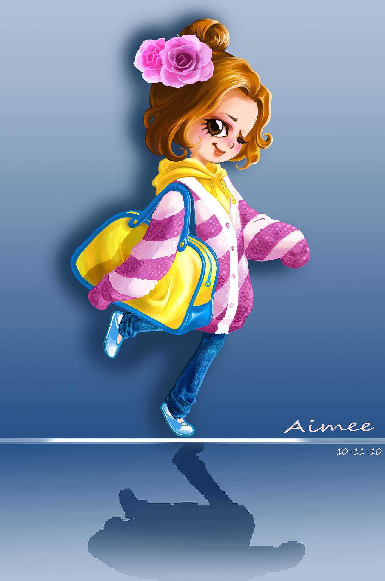 一组可爱风女孩设计图