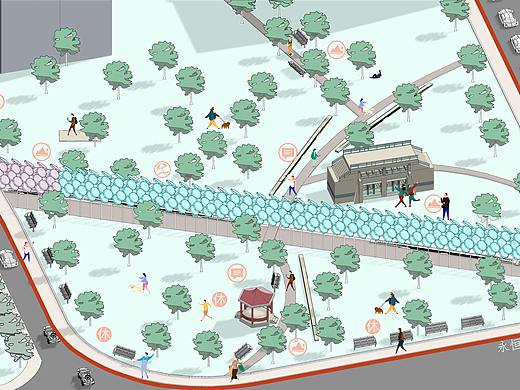 水电楼绿地卡通效果图