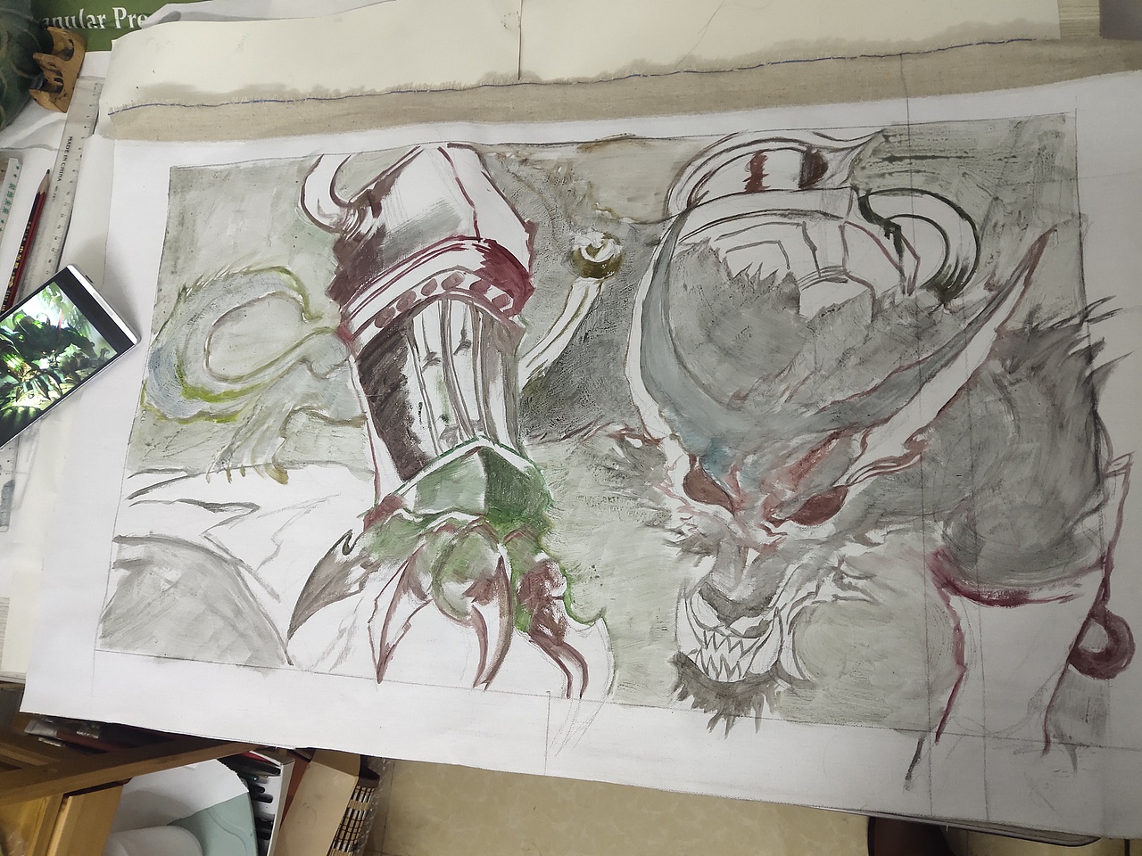 遇见艺术# #油画# #手绘插画# #儿童插画# #绘画教程#lol狼人沃里克