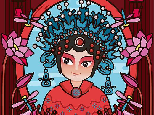 京剧角色插画设计