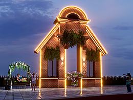 春節(jié)亮化，文旅亮化，效果圖制作。