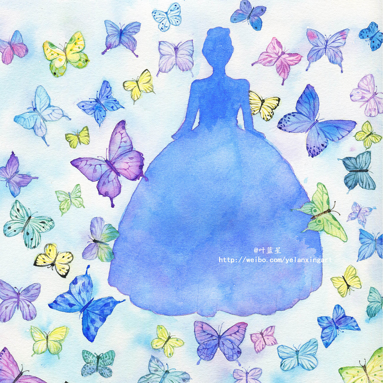 蝴蝶裙|插画|商业插画|叶蓝星 - 原创作品 - 站酷