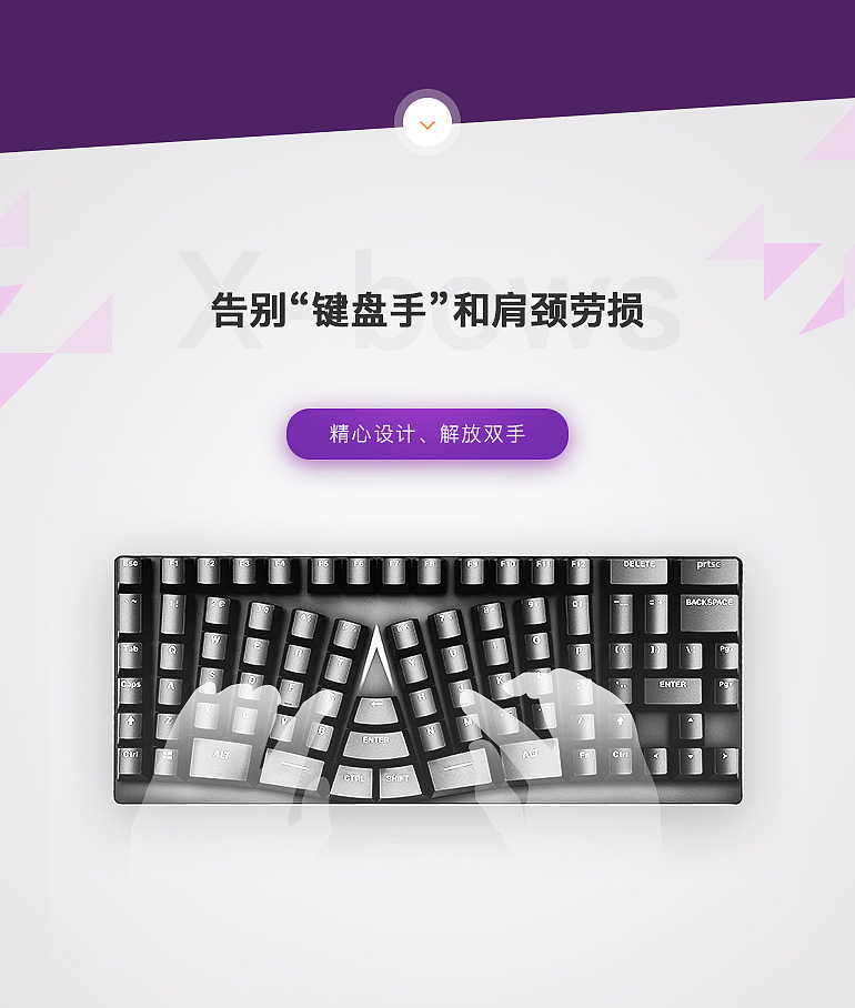 第四代人体工程学键盘（图ZODU0MTY5MzI=） - 电商 - 站酷设计师龙观科技原创素材 - 站酷ZCOOL