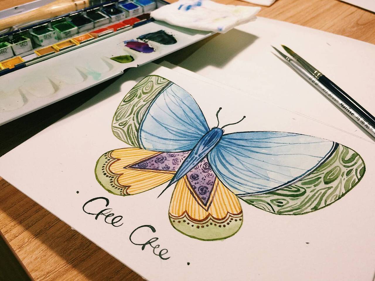 【水彩手绘】小蝴蝶系列