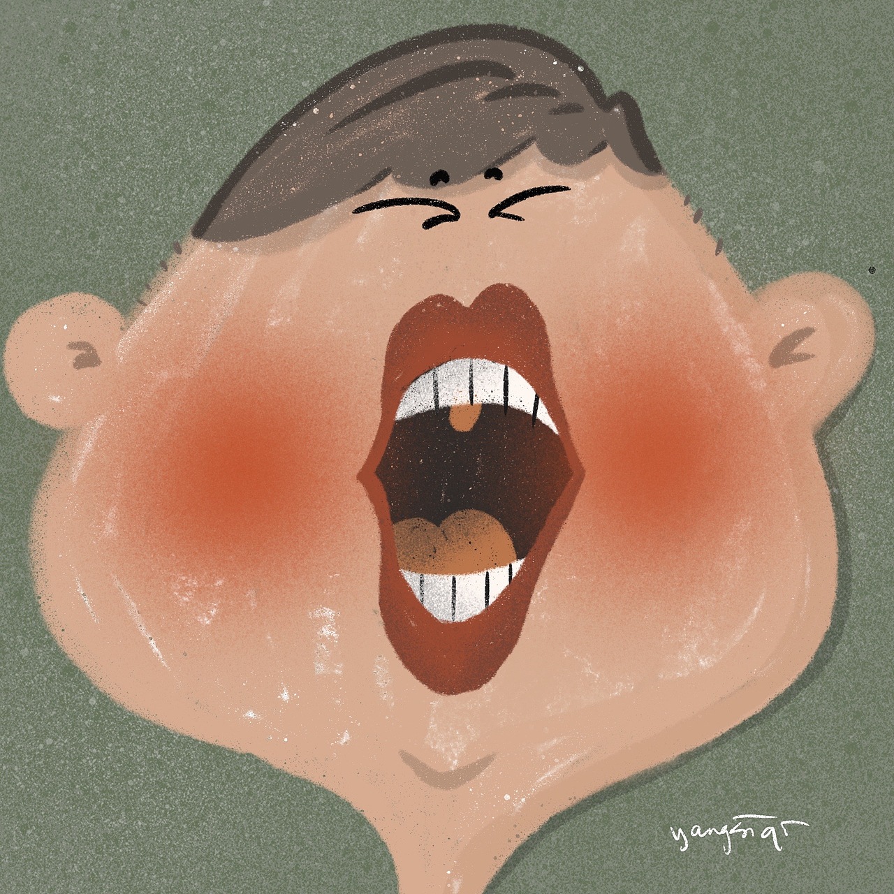指挥说：唱歌就像打哈欠 #爱合唱（图ZMTg4MzU4OTM2） - 儿童插画 - 站酷设计师yeungsiqi原创素材 - 站酷ZCOOL