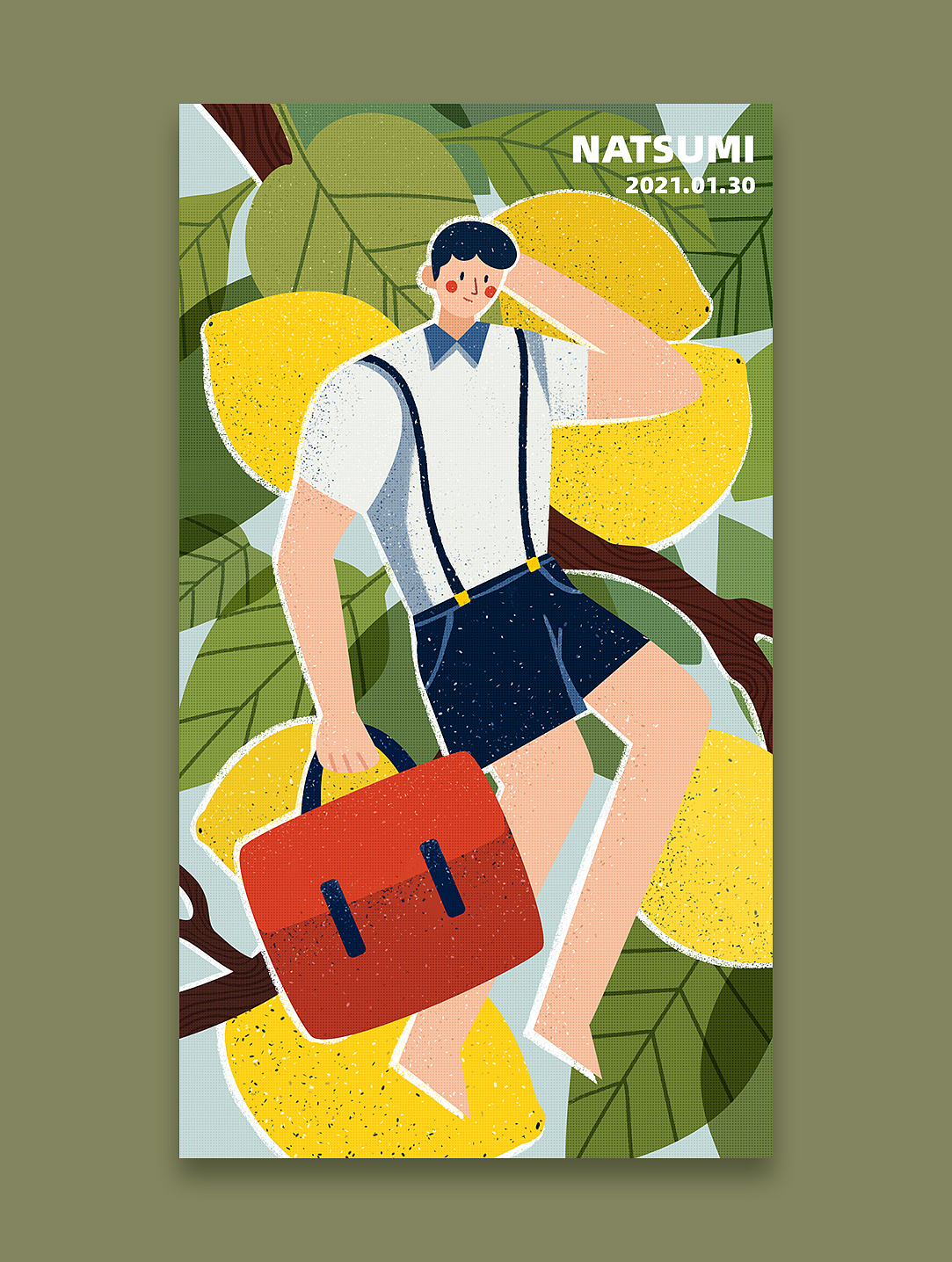 扁平肌理插画-柠檬男孩|插画|创作习作|natsumi666 - 原创作品 - 站酷