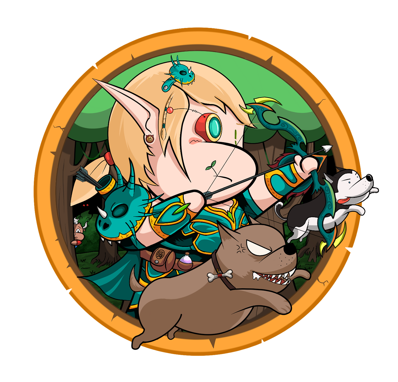 系列第二作,女血精灵猎人, 装备是萌化改色