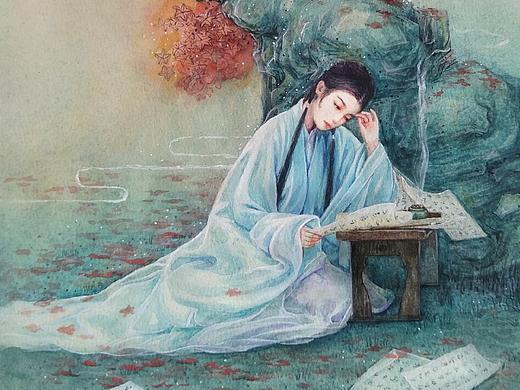 水彩古风仕女